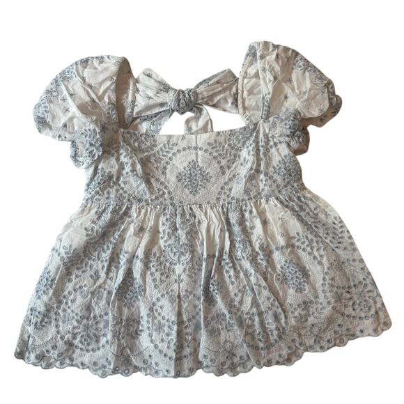 Antonio Melani x Born on Fifth Constance Embroidered Eyelet Puff Sleeve Sz 8 - Picture 3 of 15